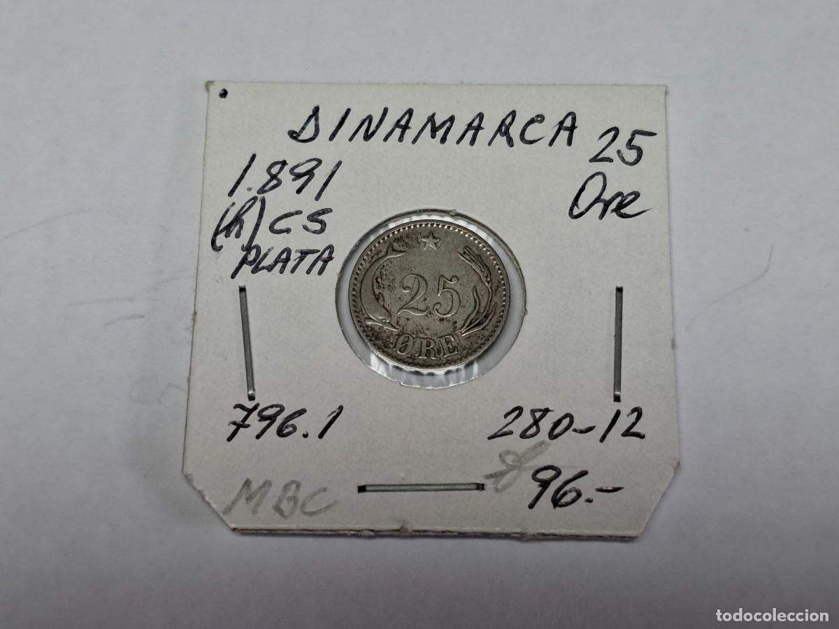 Monedas antiguas de Europa: 25 ORE de PLATA de 1891 (h) CS KM 796.1 DINAMARCA en MBC