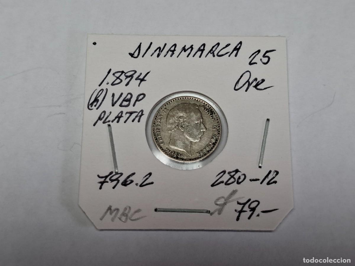 Monedas antiguas de Europa: 25 ORE de PLATA de 1894 (h) VBP KM 796.2 DINAMARCA en MBC