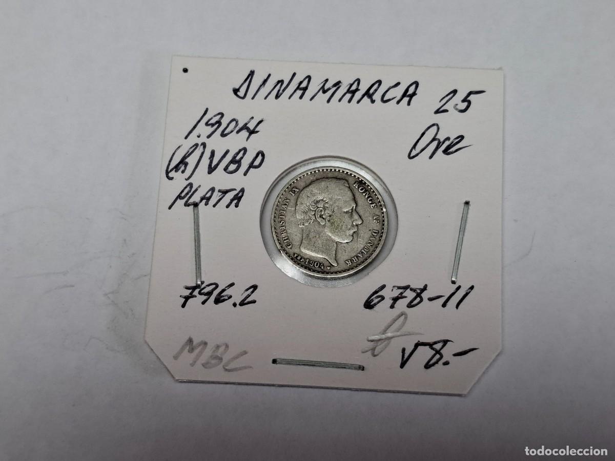 Monedas antiguas de Europa: 25 ORE de PLATA de 1904 (h) VBP KM 796.2 DINAMARCA en MBC