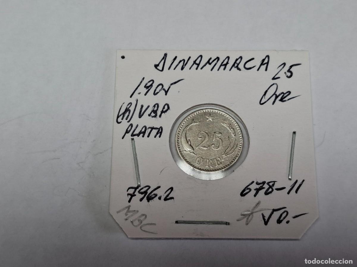 Monedas antiguas de Europa: 25 ORE de PLATA de 1905 (h) VBP KM 796.2 DINAMARCA en MBC