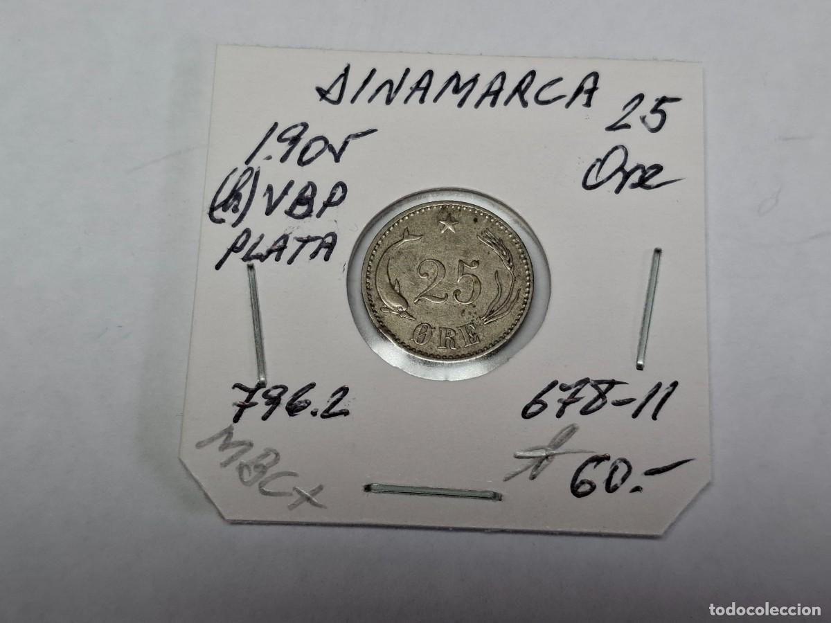 Monedas antiguas de Europa: 25 ORE de PLATA de 1905 (h) VBP KM 796.2 DINAMARCA en MBC+