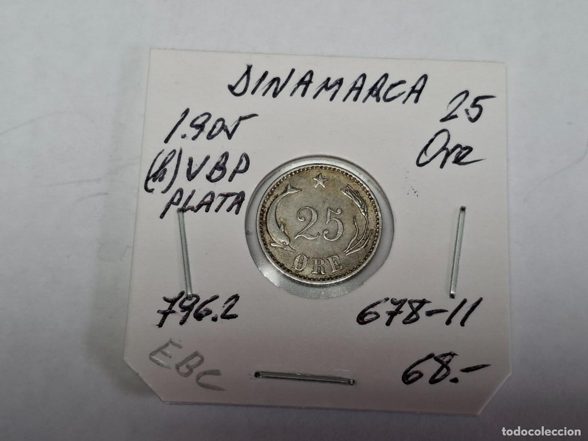 Monedas antiguas de Europa: 25 ORE de PLATA de 1905 (h) VBP KM 796.2 DINAMARCA en EBC