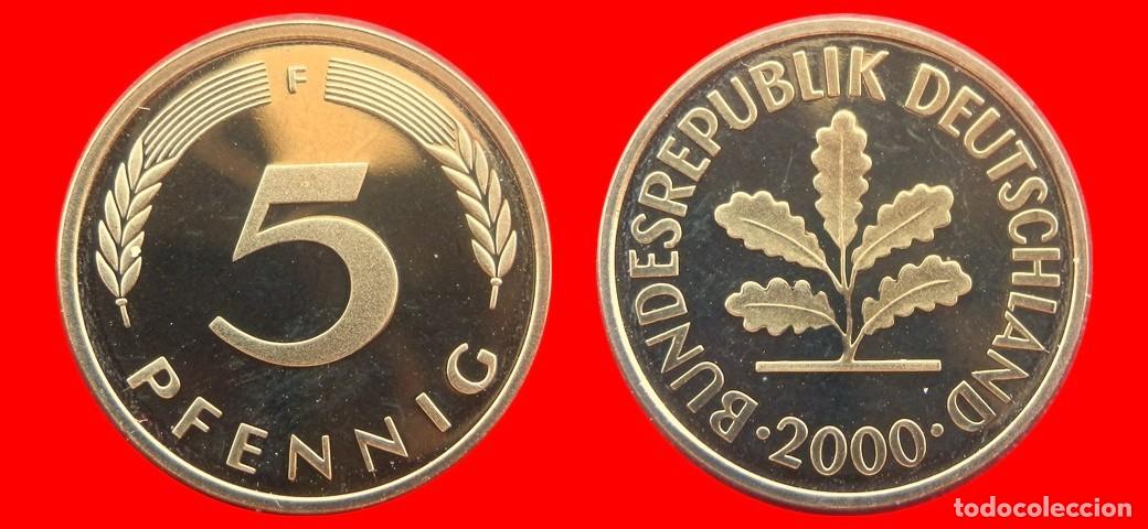 Monedas antiguas de Europa: 5 PFENNIG 2000-F PROOF BRD ALEMANIA-150717