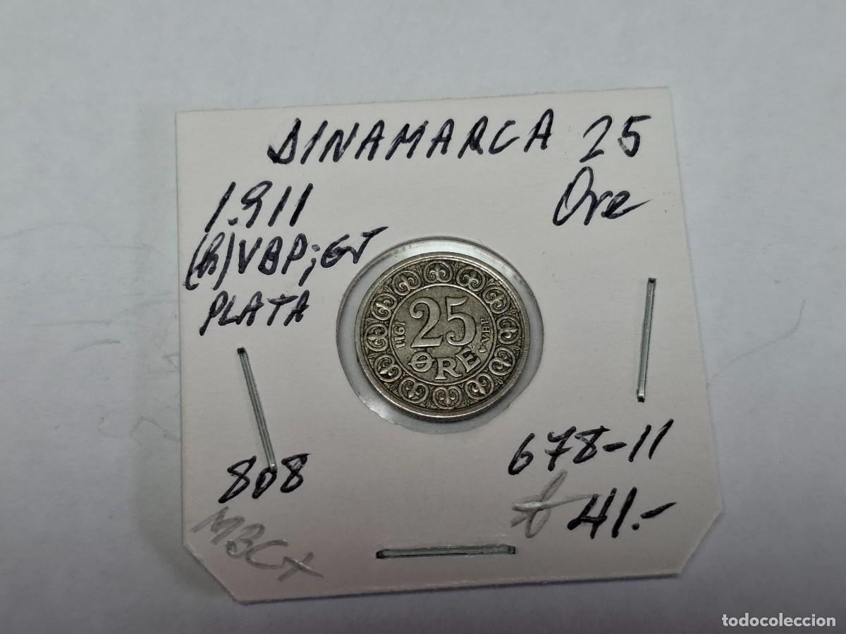 Monedas antiguas de Europa: 25 ORE de PLATA de 1911 (h) VBP KM 808 DINAMARCA en MBC+