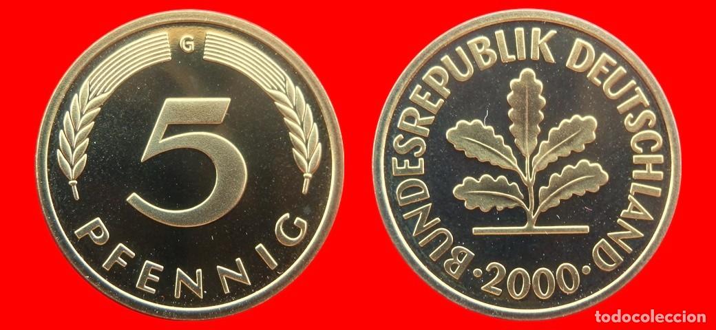 Monedas antiguas de Europa: 5 PFENNIG 2000-G PROOF BRD ALEMANIA-150718