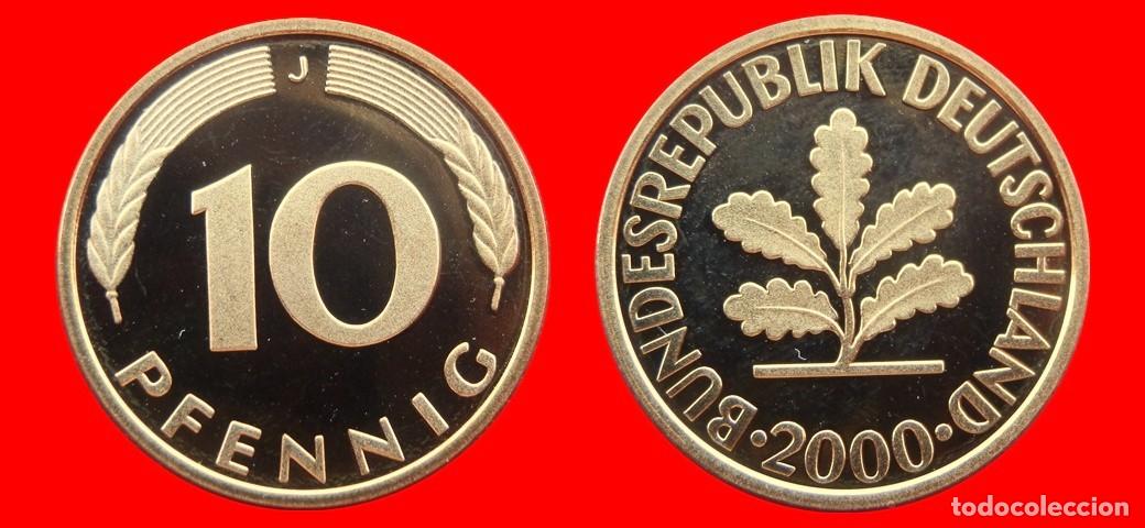 Monedas antiguas de Europa: 10 PFENNIG 2000-J PROOF BRD ALEMANIA-150724