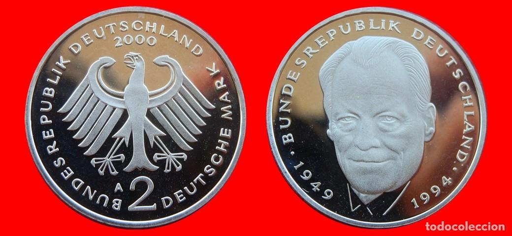Monedas antiguas de Europa: 2 MARCOS 2000-A VILLY BRANDT PROOF BRD ALEMANIA-150725