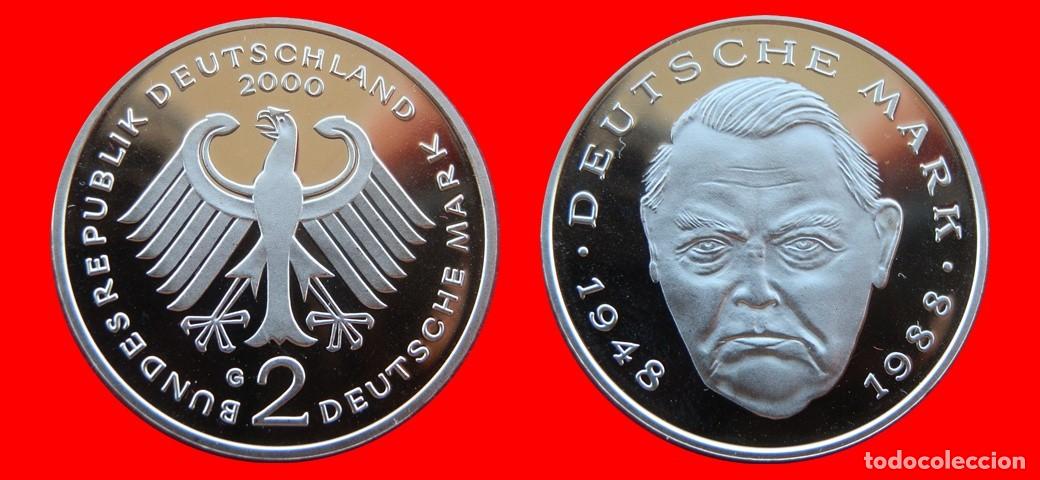 Monedas antiguas de Europa: 2 MARCOS 2000-G LUDWIG ERHARD PROOF BRD ALEMANIA-150726