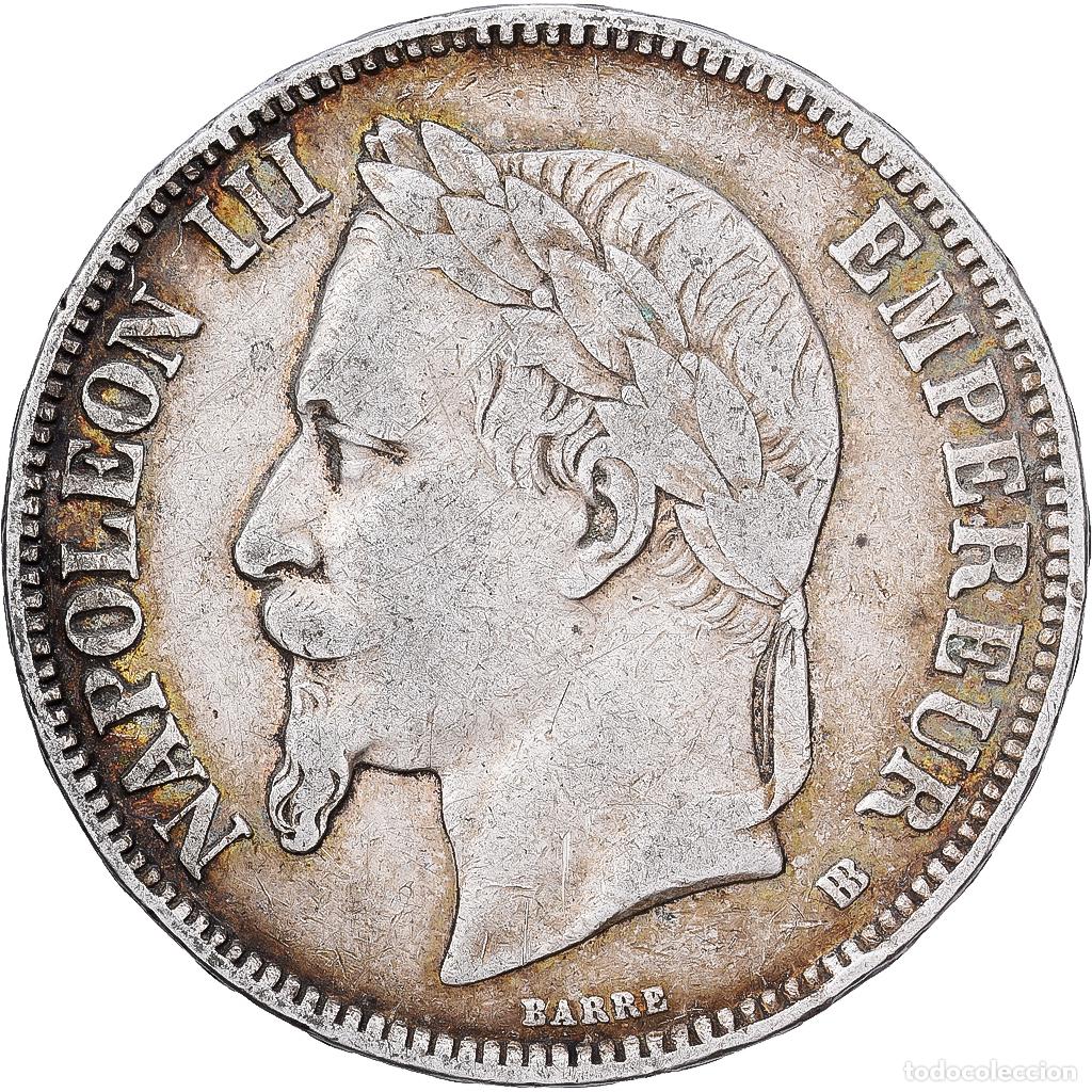 Monedas antiguas de Europa: [#1551269] Francia, Napoleon III, 5 Francs, 1869, Strasbourg, Plata, MBC, Gadoury:739