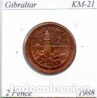 Monedas antiguas de Europa: GIBRALTAR 1988, 2 PENCE, KM-21, SC