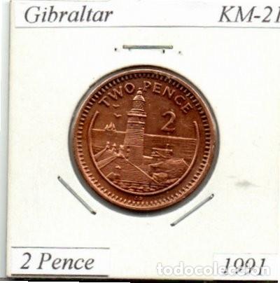 Monnaies anciennes de Europe: GIBRALTAR 1991, 2 PENCE, KM-21, SC