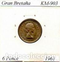Monedas antiguas de Europa: GRAN BRETA&Ntilde;A 1961, 6 PENCE, KM-903, SC