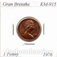 Monedas antiguas de Europa: GRAN BRETA&Ntilde;A 1976, 1 PENNY, KM-915, SC