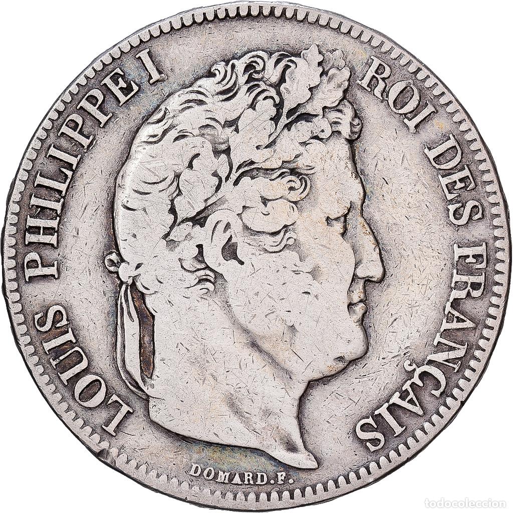 Monedas antiguas de Europa: [#1551037] Francia, Louis Philippe I, 5 Francs, 1833, Lille, Plata, BC+, Gadoury:678