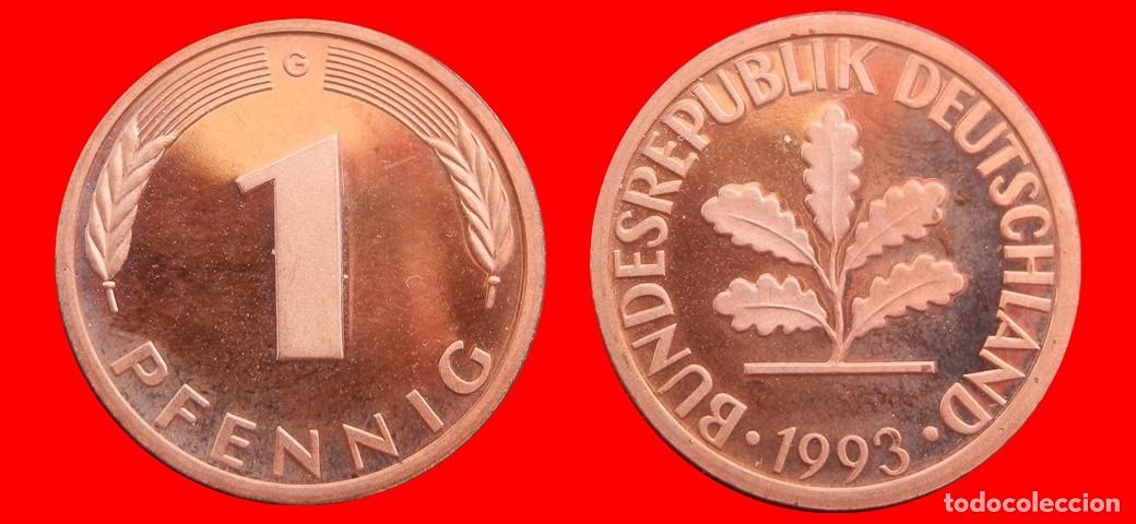Monedas antiguas de Europa: 1 PFENNIG 1993-G PROOF BRD ALEMANIA-150731
