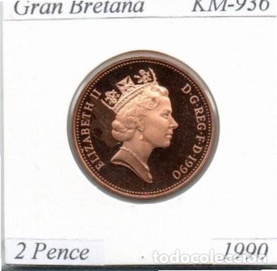 Monedas antiguas de Europa: GRAN BRETA&Ntilde;A 1990, 2 PENCE, KM-936, SC
