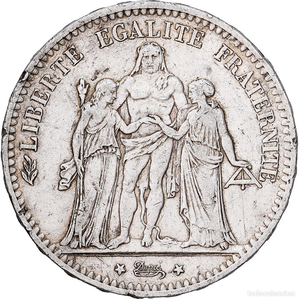 Monedas antiguas de Europa: [#1551213] Francia, 5 Francs, Hercule, 1876, Paris, Plata, MBC, Gadoury:745a, KM:820.1