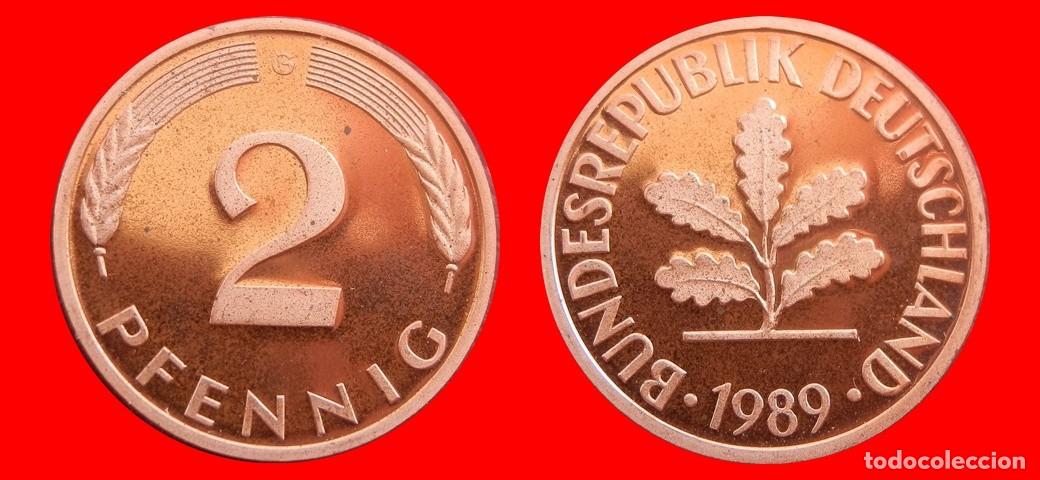 Monedas antiguas de Europa: 2 PFENNIG 1989-G PROOF BRD ALEMANIA-150736