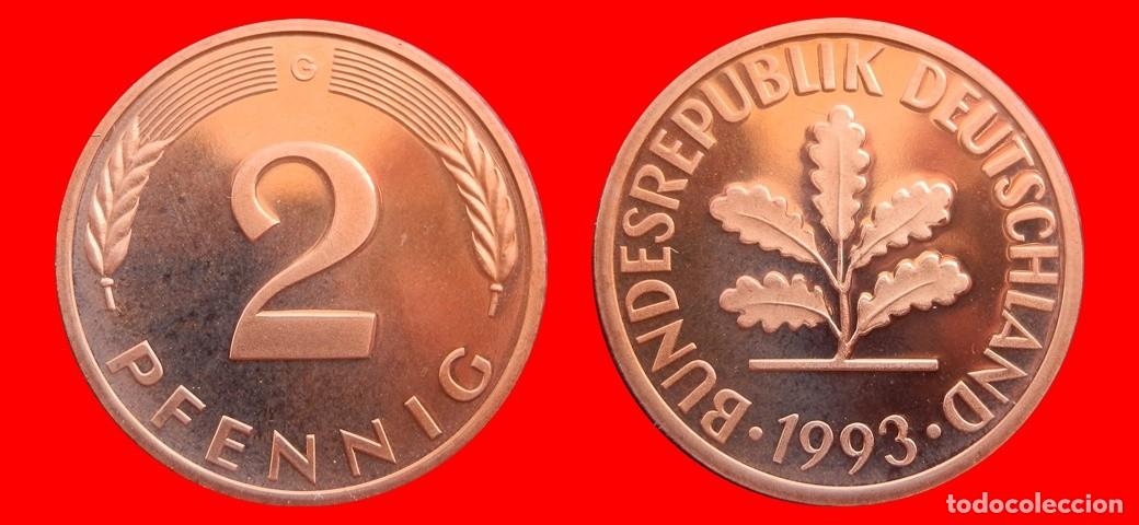 Monedas antiguas de Europa: 2 PFENNIG 1993-G PROOF BRD ALEMANIA-150739