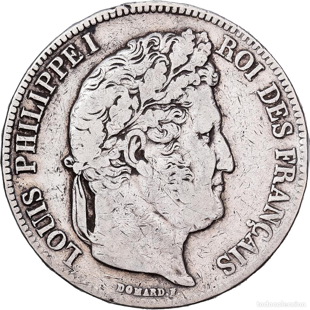 Monedas antiguas de Europa: [#1551036] Francia, Louis Philippe I, 5 Francs, 1835, Paris, Plata, BC+, Gadoury:678