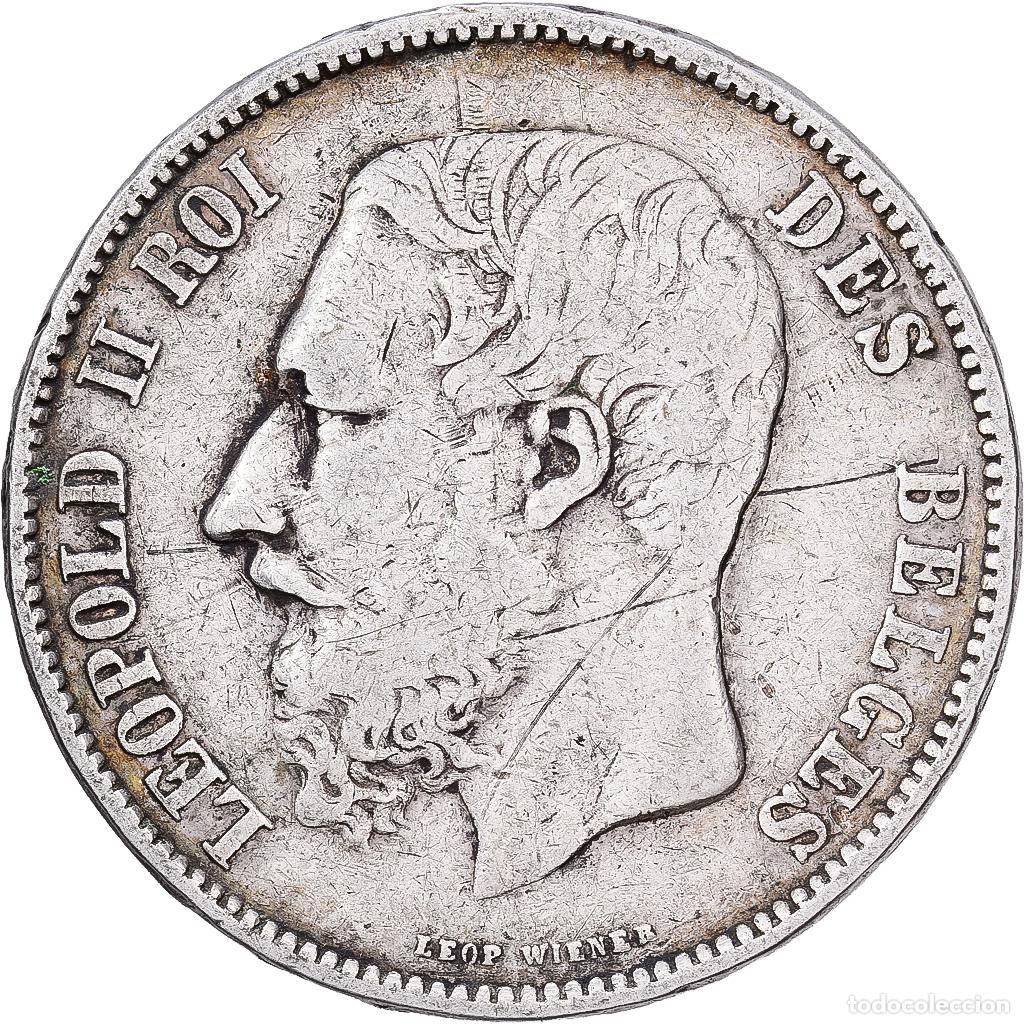 Monedas antiguas de Europa: [#1551274] B&eacute;lgica, Leopold II, 5 Francs, 5 Frank, 1867, Brussels, Plata, BC+, KM:24