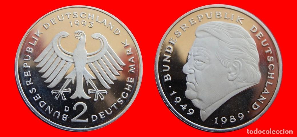 Monedas antiguas de Europa: 2 MARCOS 1993-D FRANZ JOSEF PROOF BRD ALEMANIA-150748