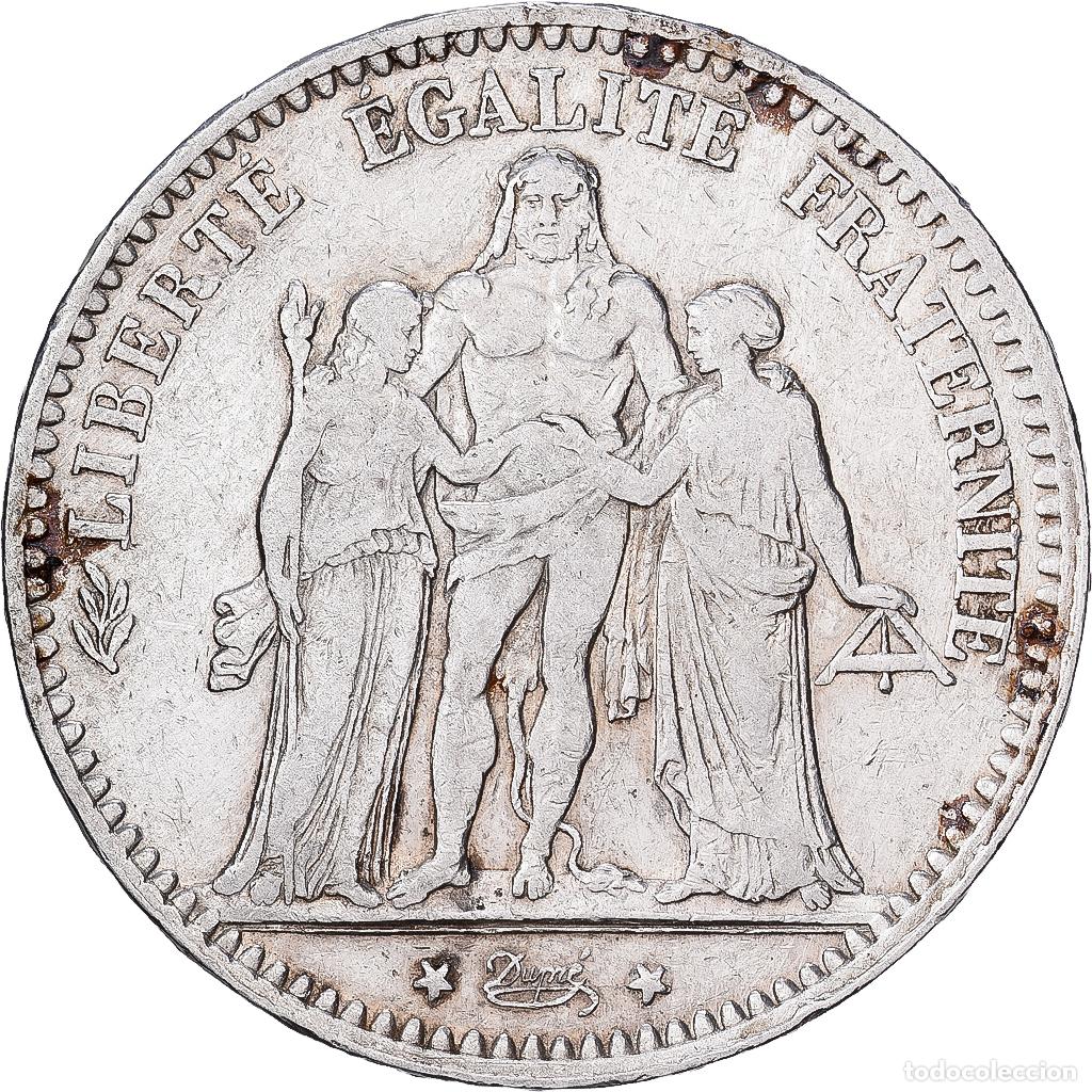 Monedas antiguas de Europa: [#1551238] Francia, 5 Francs, Hercule, 1875, Paris, Plata, MBC, Gadoury:745a, KM:820.1
