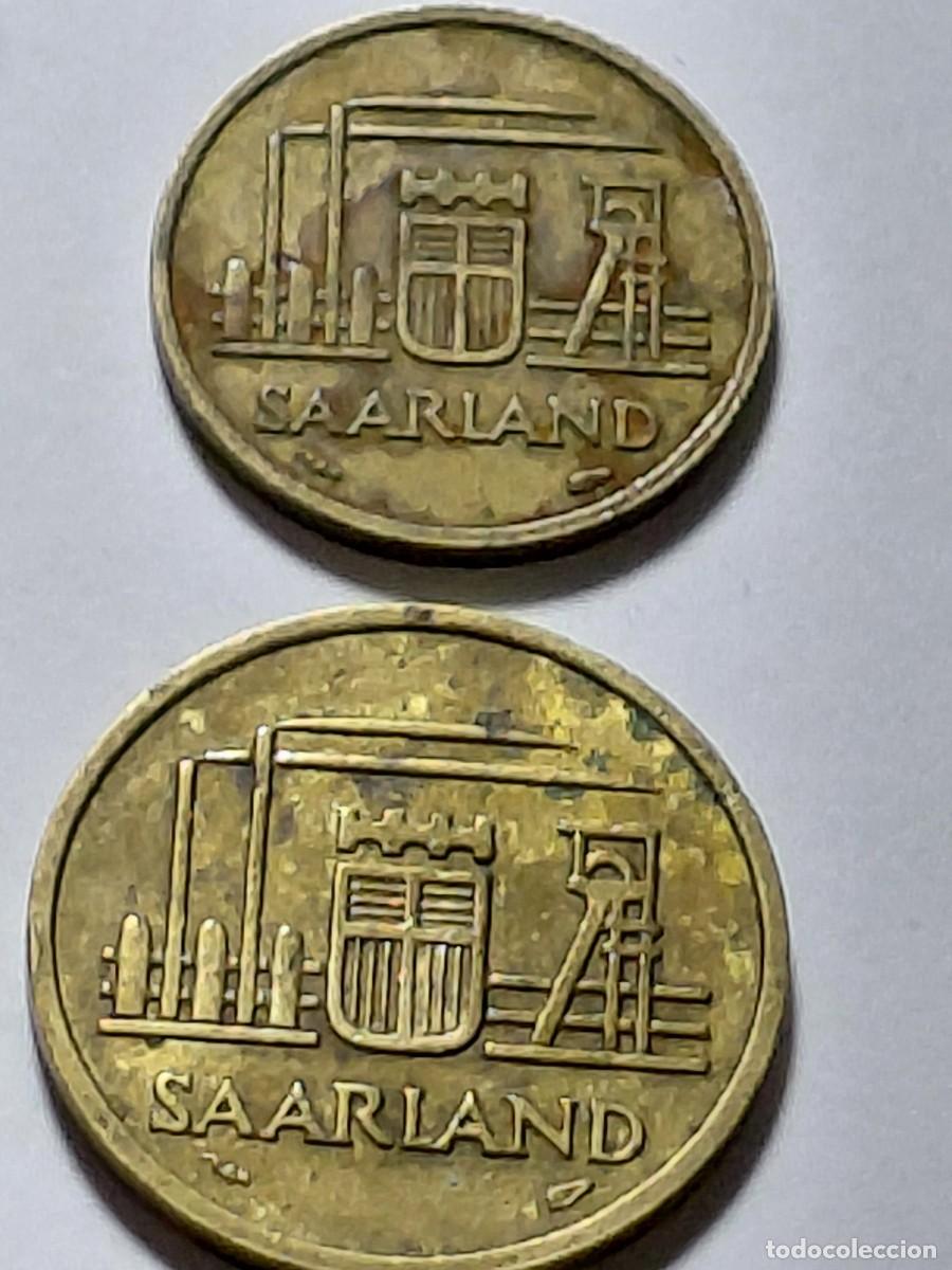 Moedas antigas da Europa: SAARLAND / SARRE - 10 + 20 FRANCS