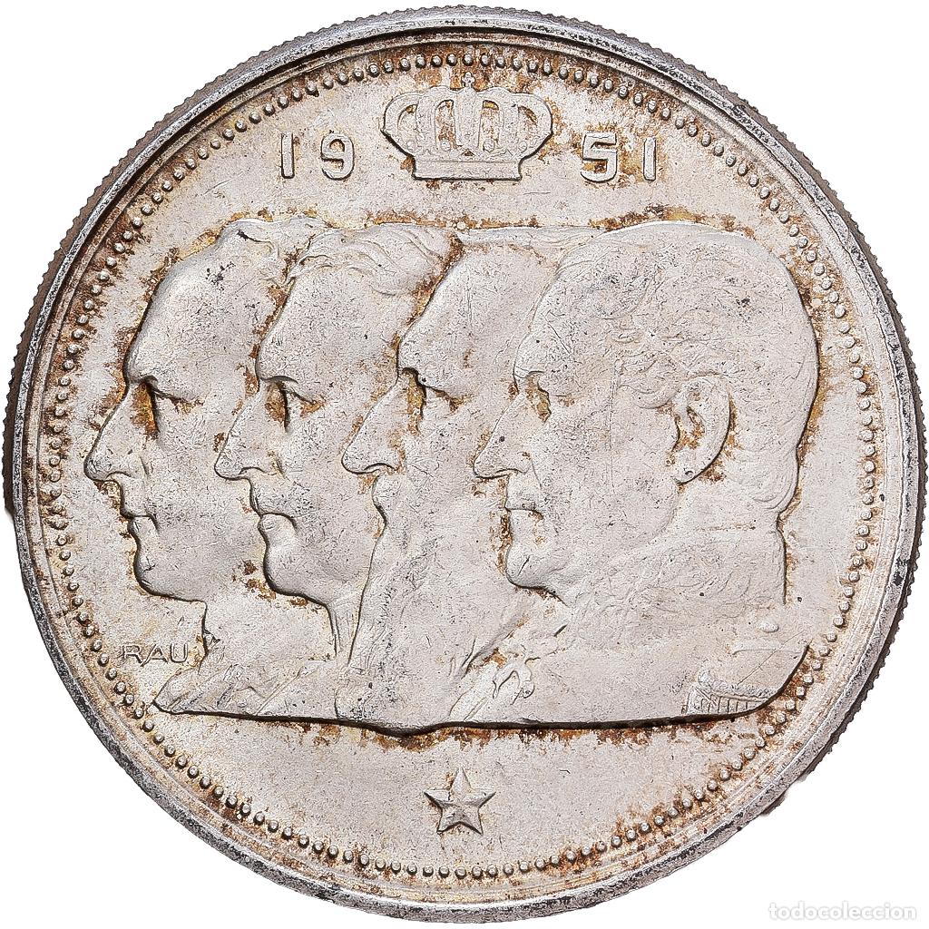 Monedas antiguas de Europa: [#1551297] B&eacute;lgica, R&eacute;gence Prince Charles, 100 Francs, 100 Frank, 1951, Brussels, Plata