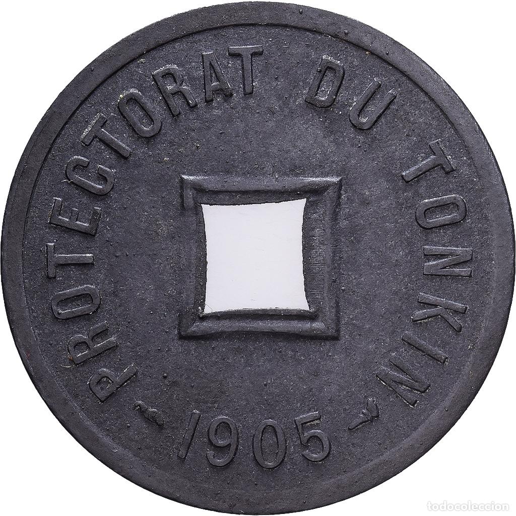 Monedas antiguas de Europa: [#1121588] Tonk&iacute;n, 1/600 Piastre, 1905, Cinc, MBC+, Lecompte:3, KM:1