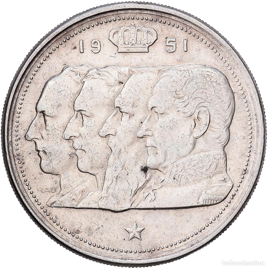 Monedas antiguas de Europa: [#1551216] B&eacute;lgica, R&eacute;gence Prince Charles, 100 Francs, 100 Frank, 1951, Brussels, Plata