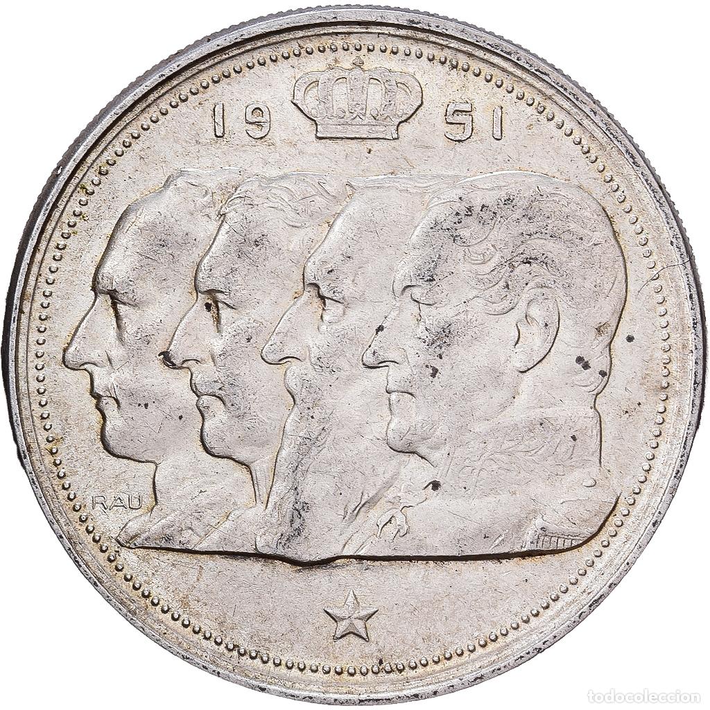 Monedas antiguas de Europa: [#1551300] B&eacute;lgica, R&eacute;gence Prince Charles, 100 Francs, 100 Frank, 1951, Brussels, Plata
