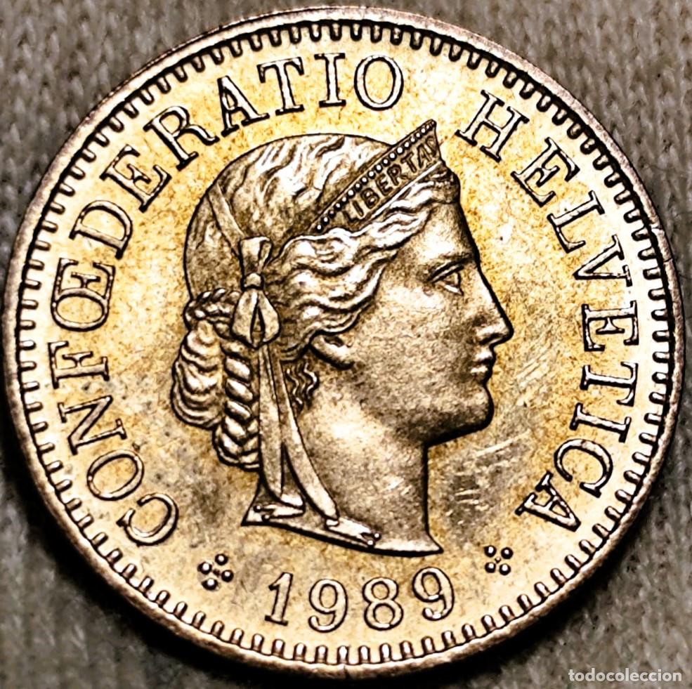 Moedas antigas da Europa: Suiza 5 c&eacute;ntimos 1989 Sin Circular, Lote 2140
