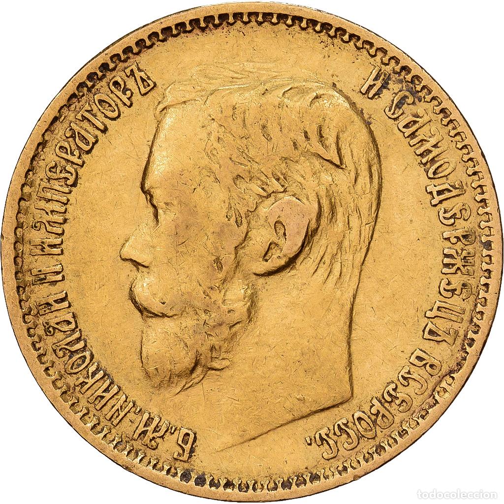 Monedas antiguas de Europa: [#1551151] Rusia, Nicholas II, 5 Roubles, 1898, St. Petersburg, Oro, BC+, KM:62