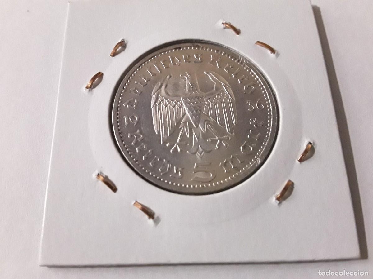 Monedas antiguas de Europa: ALEMANIA III REICH - EXCELENTES 5 REICHSMARK DE PLATA A&Ntilde;O 1936 A.