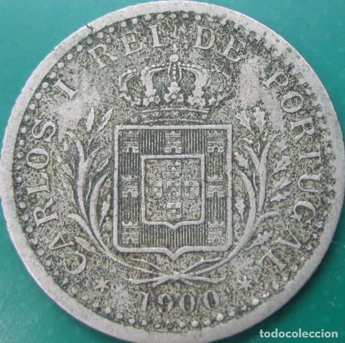 Monedas antiguas de Europa: Portugal, 100 Reis 1900 ''Carlos I (1889/1908)'', KM#546./ La de la foto.