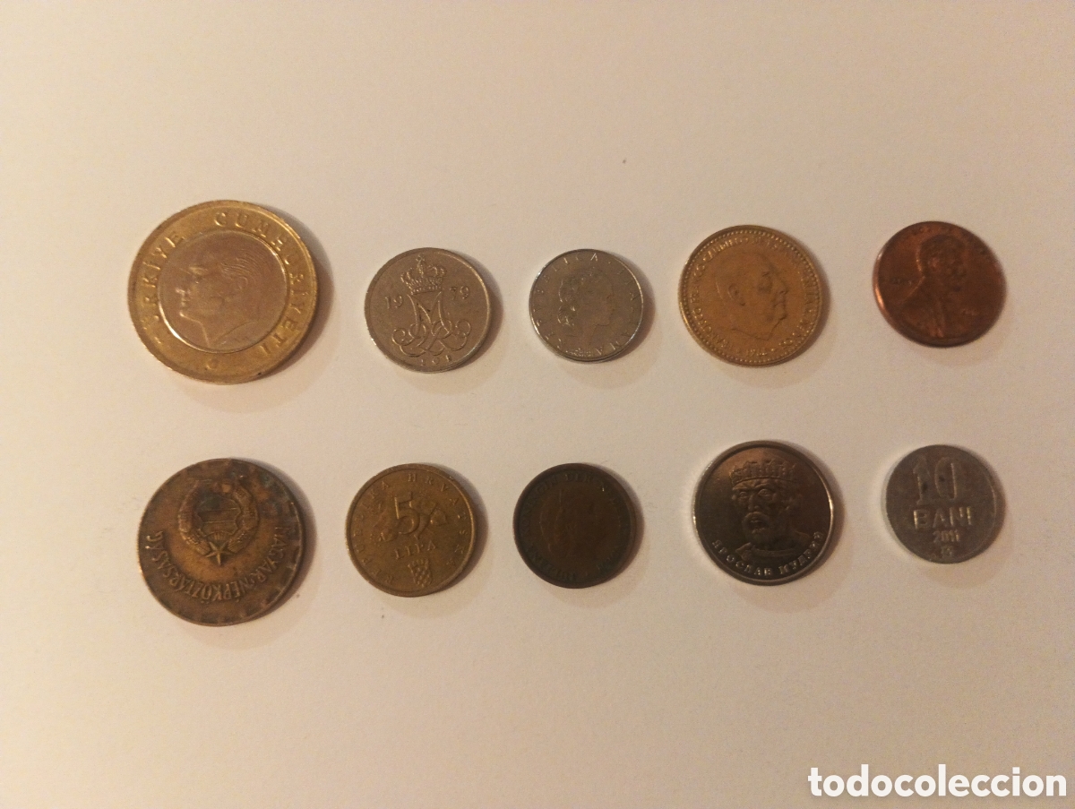 Monedas antiguas de Europa: Lote 10 monedas del mundo lote 1