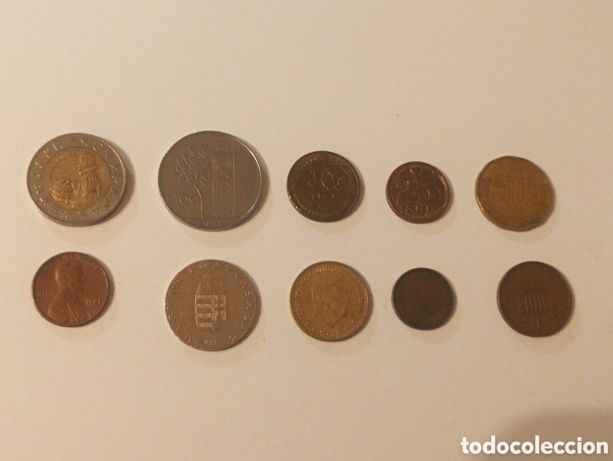 Monedas antiguas de Europa: Lote 10 monedas del mundo lote 2