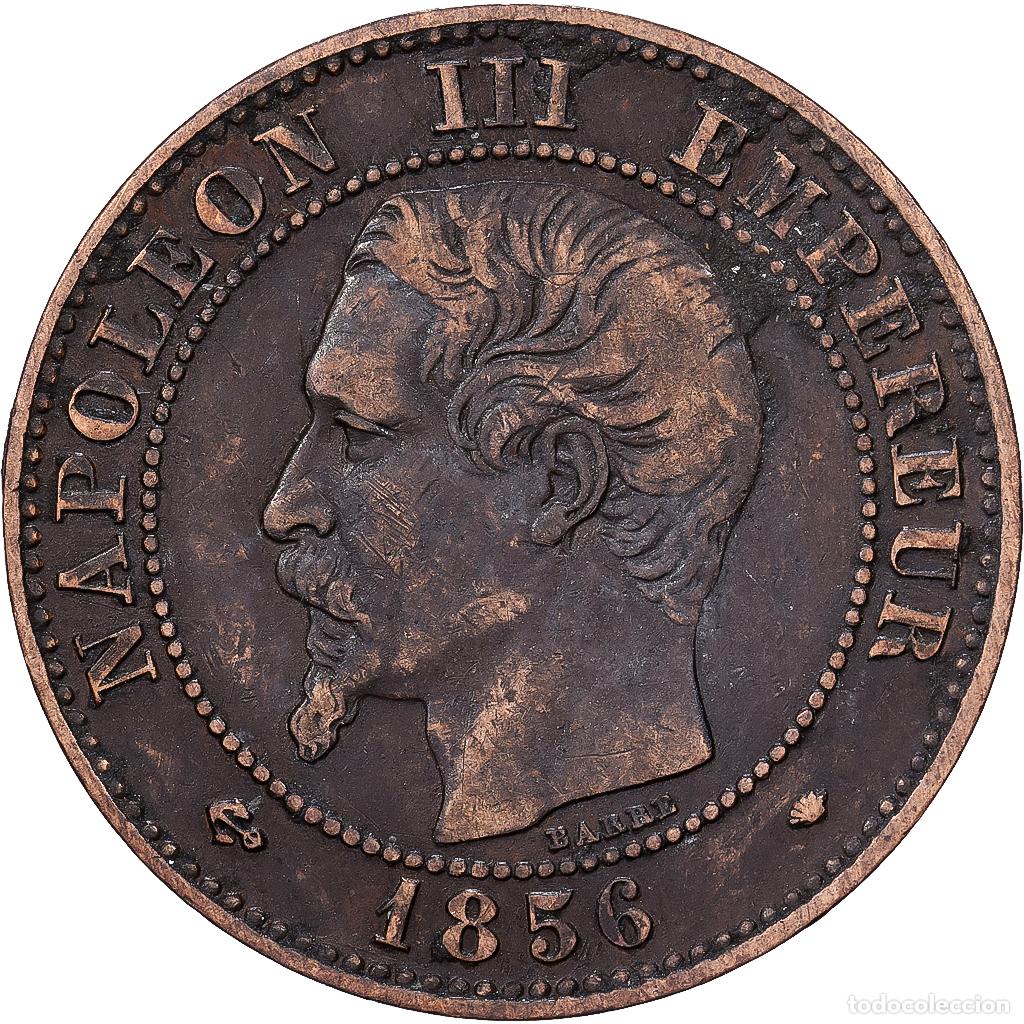 Monedas antiguas de Europa: [#1551023] Francia, Napoleon III, 2 Centimes, 1856, Marseille, Bronce, BC+, Gadoury:103