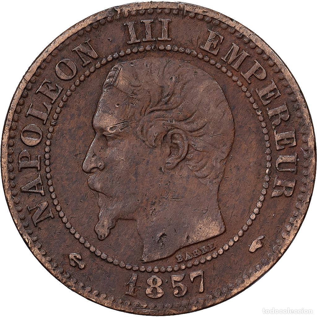 Monedas antiguas de Europa: [#1551025] Francia, Napoleon III, 2 Centimes, 1857, Paris, Bronce, BC+, Gadoury:103