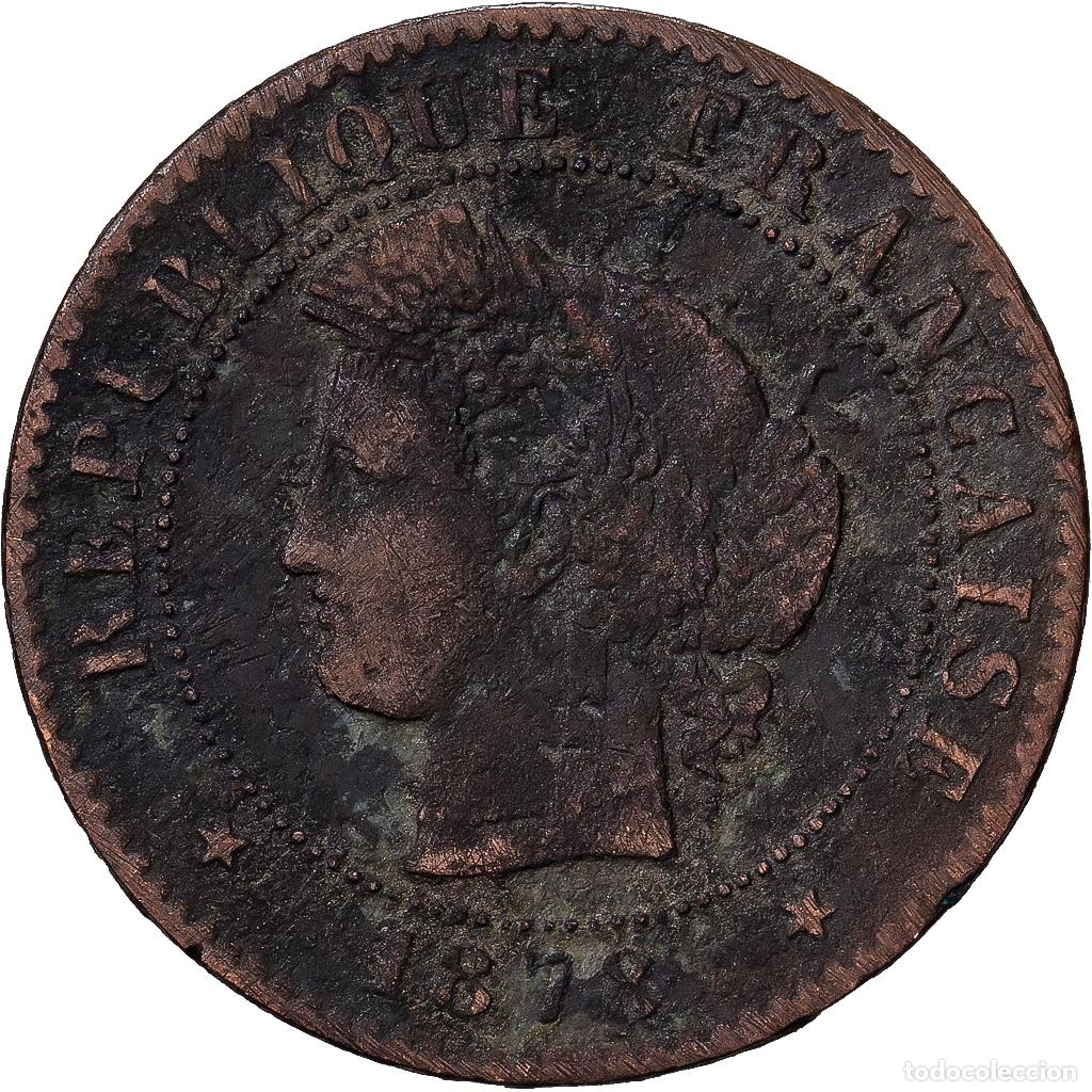 Alte M&uuml;nzen aus Europa: [#1551045] Francia, Centime, C&eacute;r&egrave;s, 1878, Paris, Bronce, BC+, Gadoury:88, KM:826.1