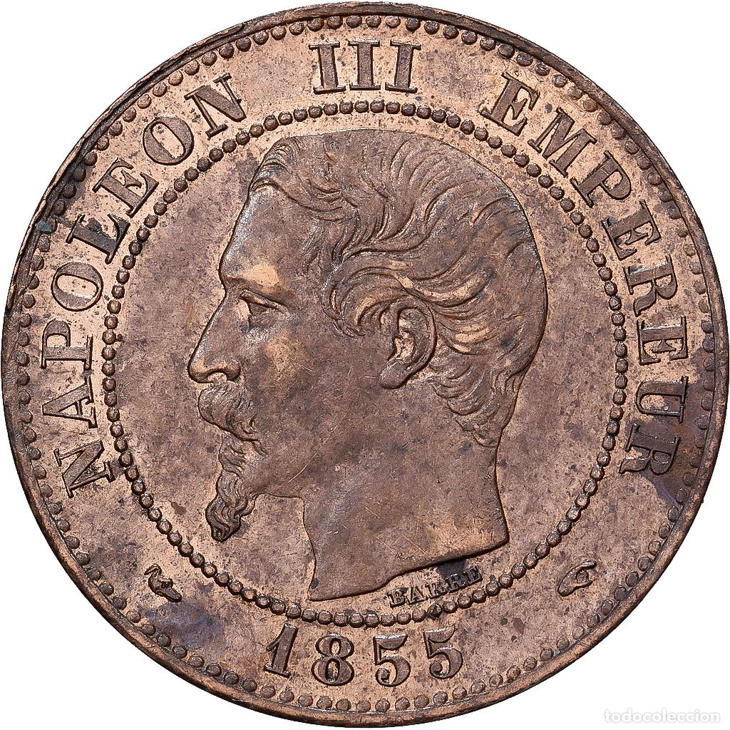 Monedas antiguas de Europa: [#1551024] Francia, Napoleon III, 2 Centimes, 1855, Paris, Bronce, MBC+, Gadoury:103