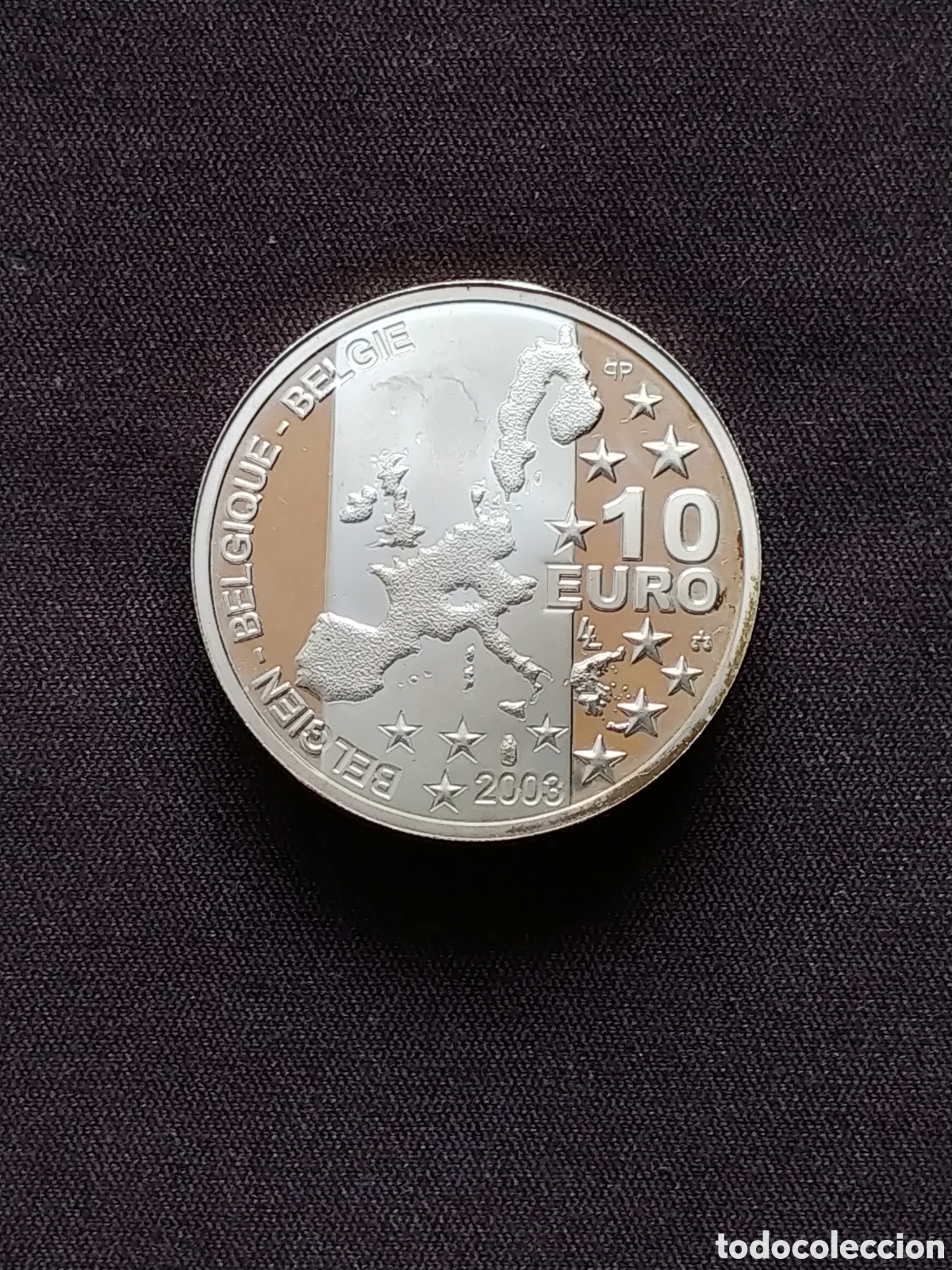 Monedas antiguas de Europa: B&eacute;lgica, 10 Euro 2003, Ag .925 mls., Proof