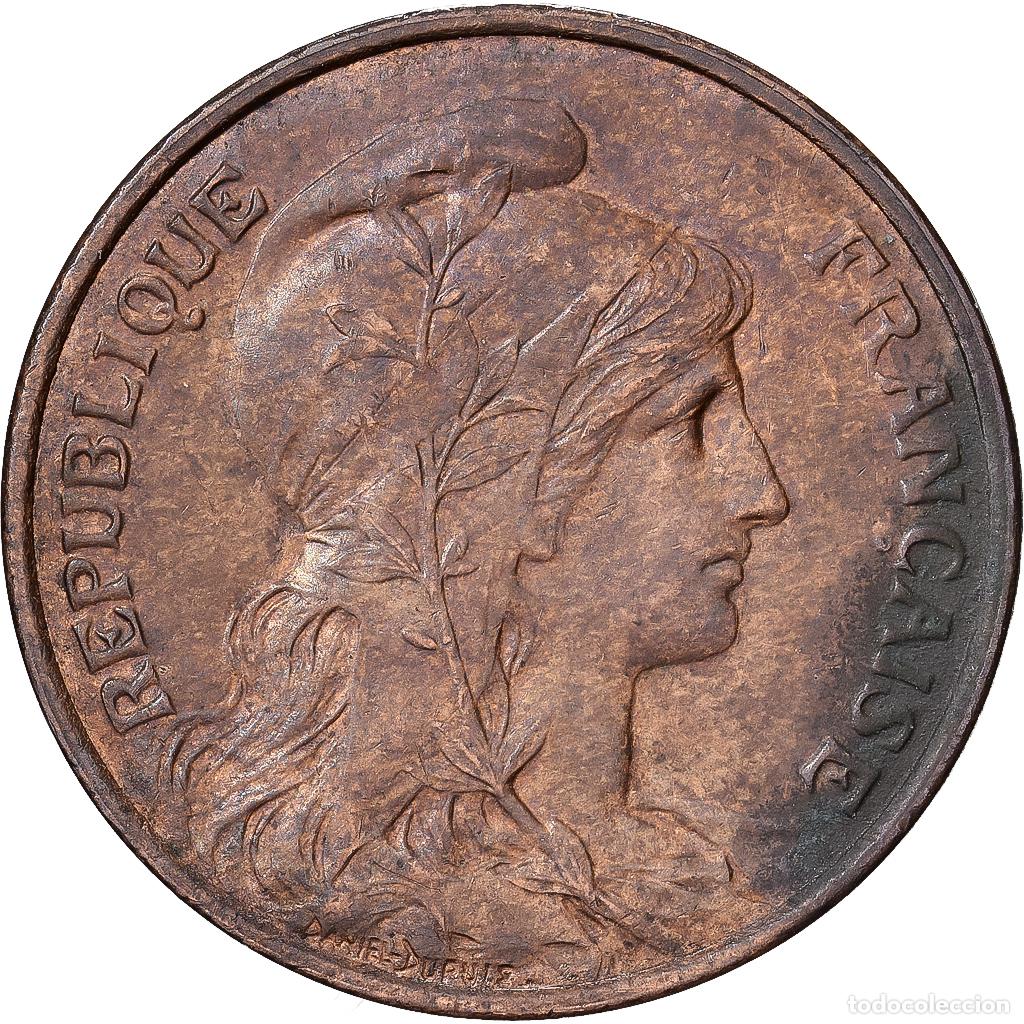 Monedas antiguas de Europa: [#1551026] Francia, 5 Centimes, Dupuis, 1909, Paris, Bronce, MBC, Gadoury:165, KM:842