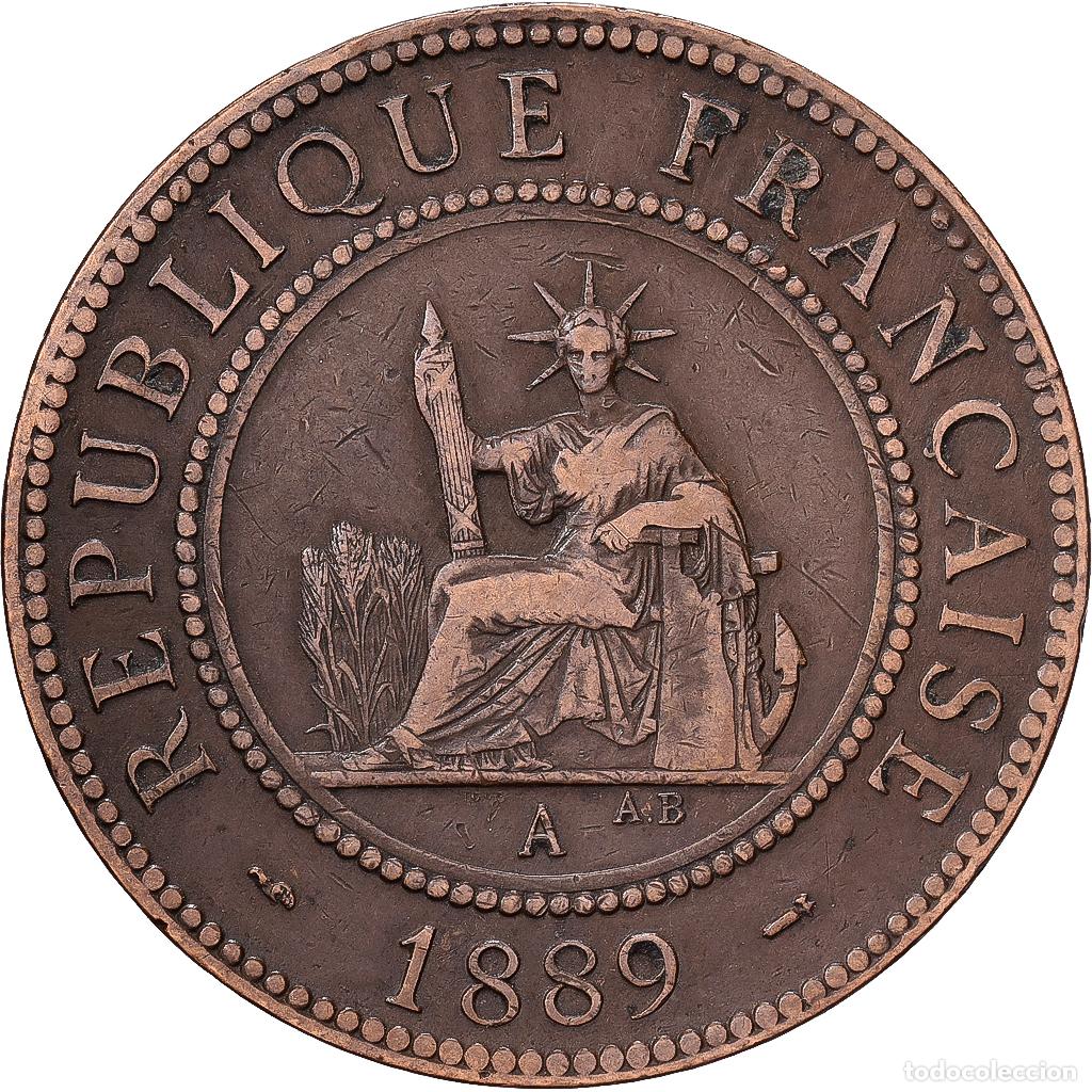 Monedas antiguas de Europa: [#1551030] Indochina Francesa, Cent, 1889, Paris, Bronce, MBC, Lecompte:41, KM:1
