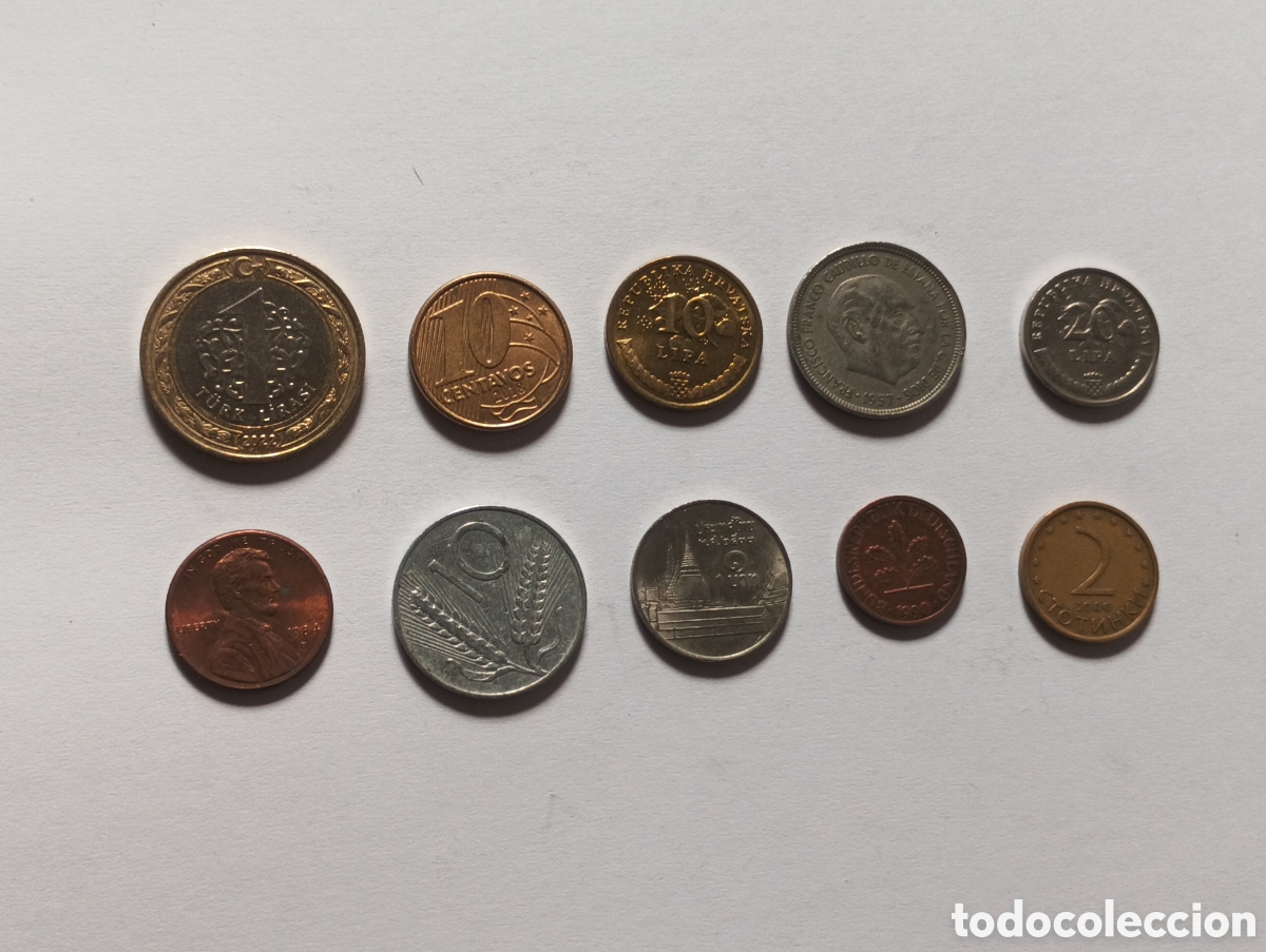 Monedas antiguas de Europa: Lote 10 monedas del mundo lote 4