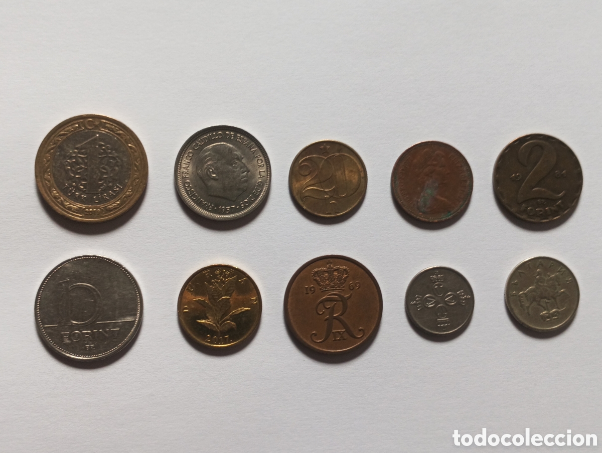 Monedas antiguas de Europa: Lote 10 monedas del mundo lote 5