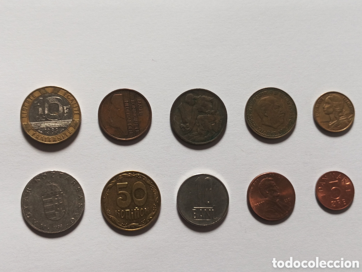 Monedas antiguas de Europa: Lote 10 monedas del mundo lote 6
