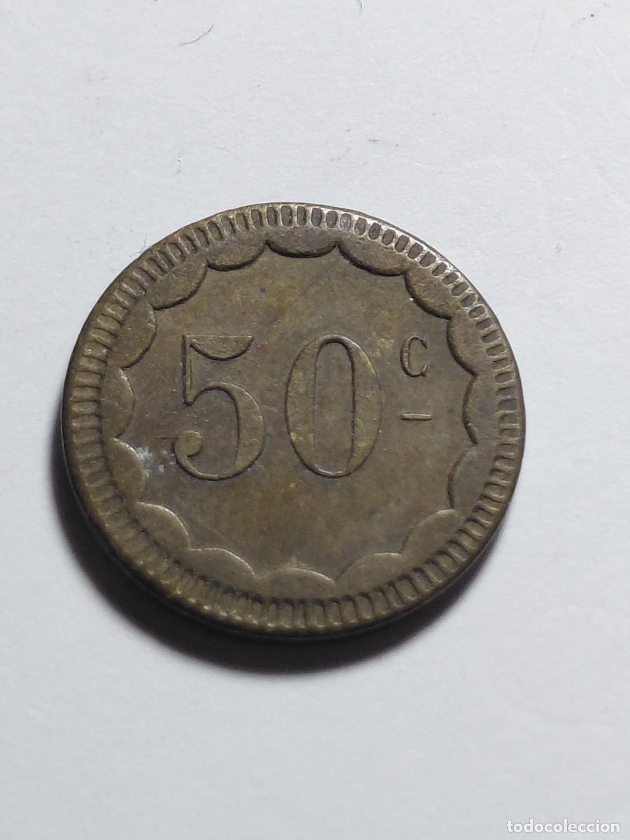 Monedas antiguas de Europa: FICHA 50 CENTIMOS A IDENTIFICAR - Foto 1