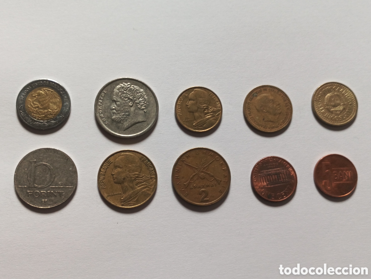 Monedas antiguas de Europa: Lote 10 monedas del mundo lote 7